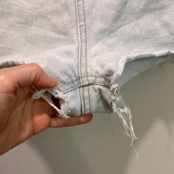 Oak & Fort Blue High Rise Cut off Jean shorts Size small - Picture 5 of 12